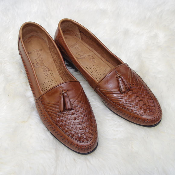 leather woven loafers mens